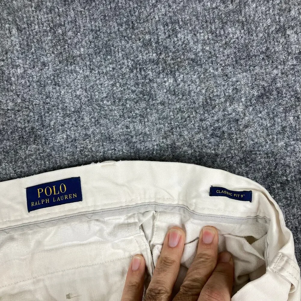 Polo Ralph Lauren Shorts Mens 35 White Chino Casual Classic Fit Preppy‎